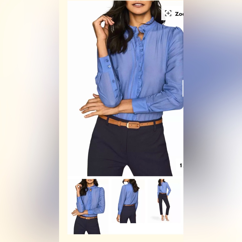 Reiss Silk Frill Detail Shirt fits medium